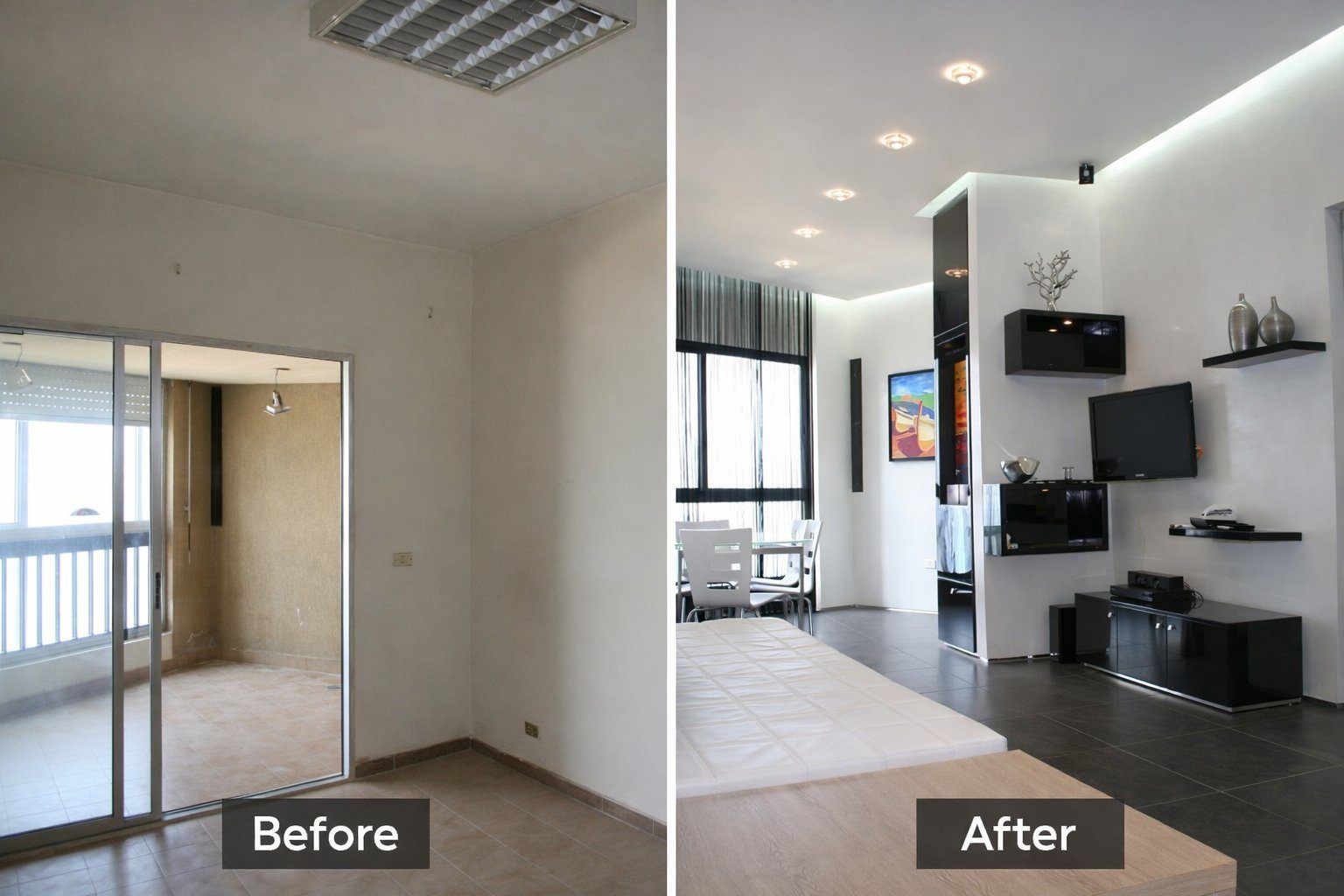 Chalet renovation before and after