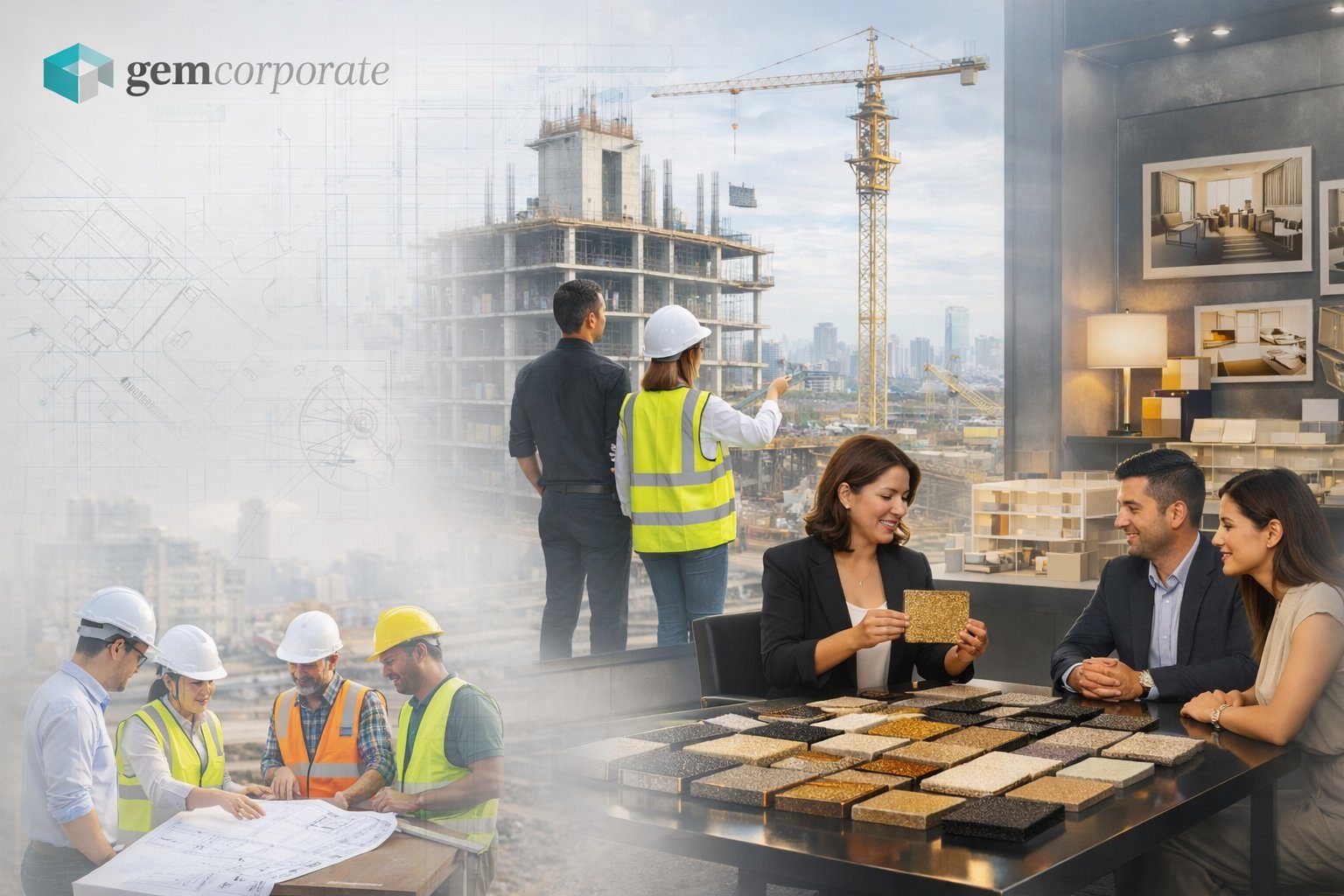 GEM Corporate architectural bureau and construction site