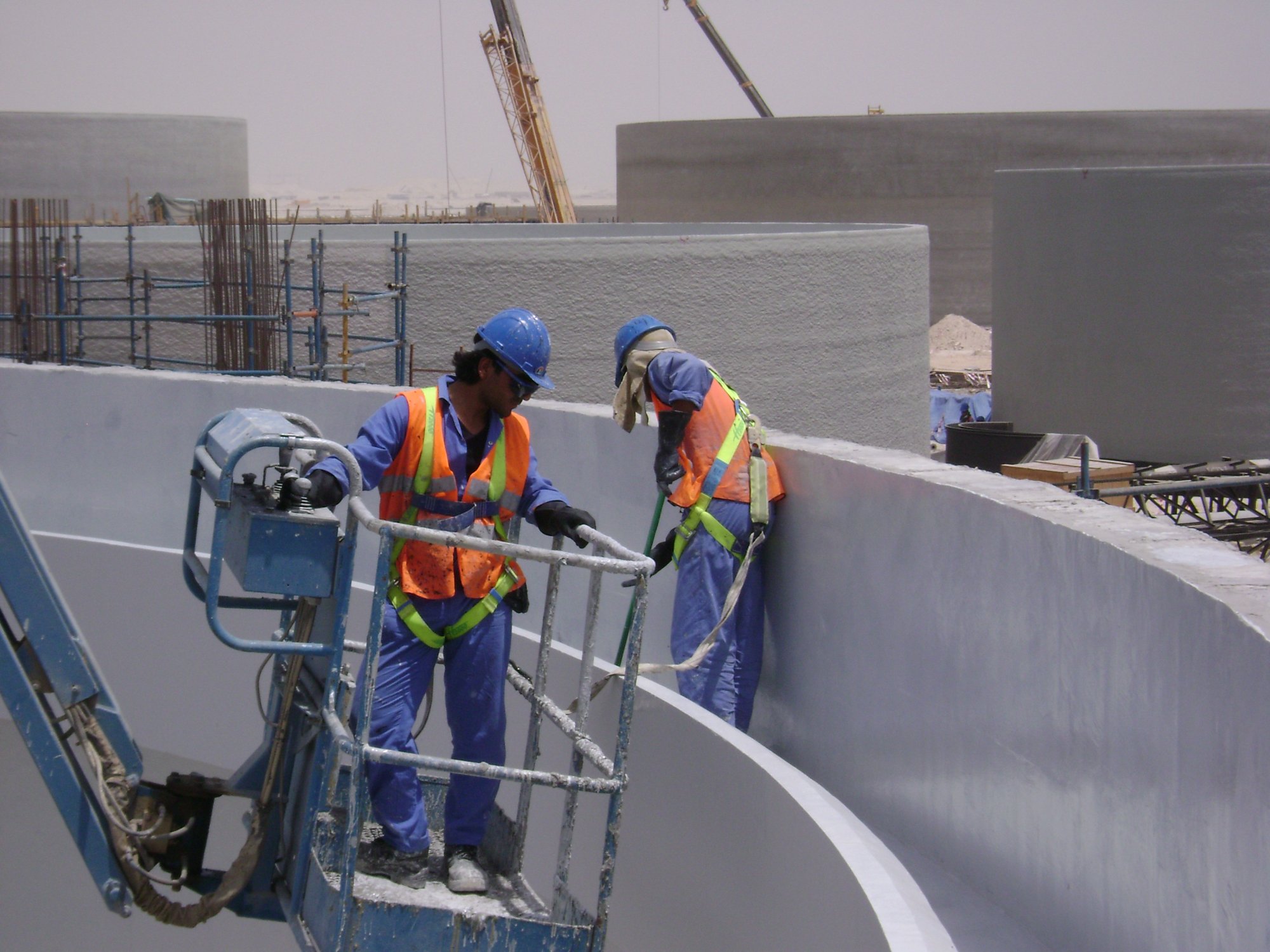 Civil specialties waterproofing work in Qatar NDIA project